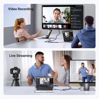 UGREEN 2 IN 1 HDMI to USB Video & Audio Capture Card 4K 30Hz Loop-out 2K 30Hz Capture Video Recording Live Streaming สําหรับ Windows mac OS OBS