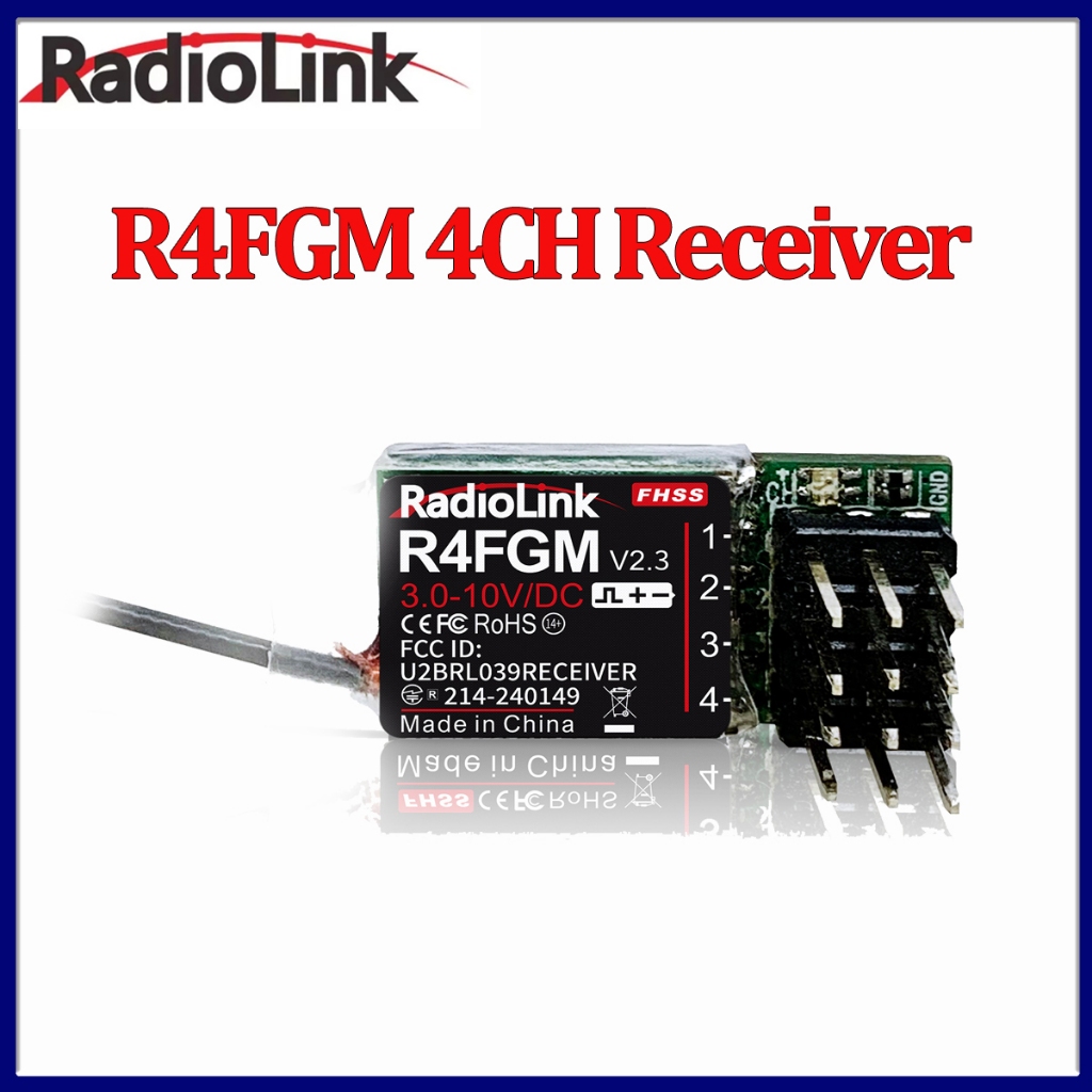 Radiolink R4FGM 4CH 4Channel Mini Receiver พร้อม Gyro สําหรับ 1:28 1:64 RC Pocket Drift รถ Hotwheel 
