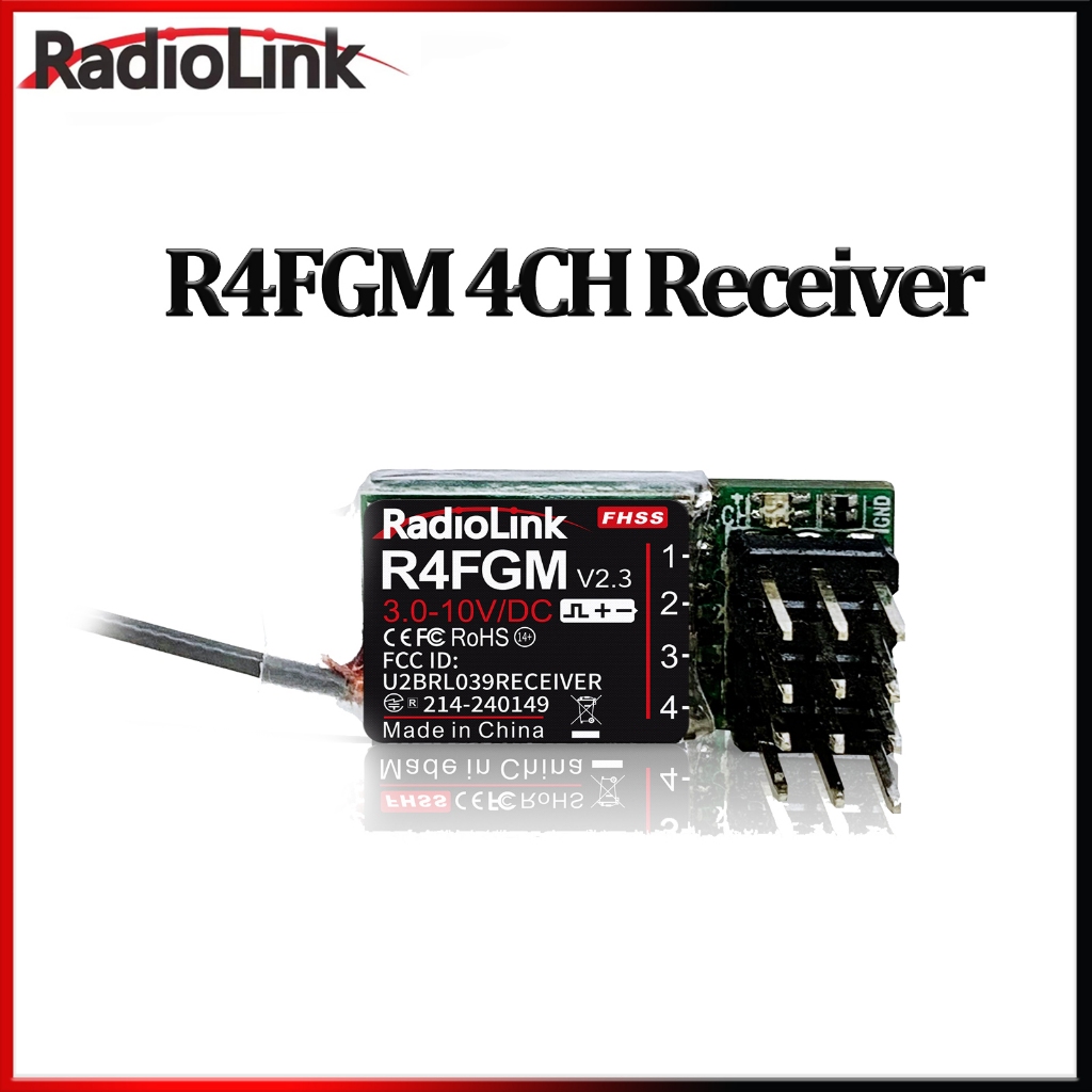 Radiolink 4CH R4FGM 4Channel Mini Receiver พร้อม Gyro สําหรับ 1:28 1:64 RC Pocket Drift รถ Hotwheel 