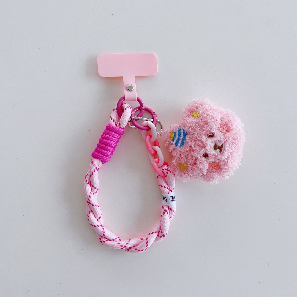 น่ารักการ์ตูน 3D ตุ๊กตา Fuzzy หมีโทรศัพท์คลิปสายรัดข้อมือ Anti-Lost Lanyard เครื่องประดับสาวผู้หญิง - รูปที่ 4