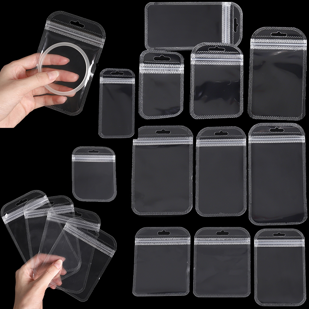 St.kunkka 10 ชิ้นโปร่งใส PVC เครื่องประดับ Ziplock กระเป๋ากันน้ําสารต้านอนุมูลอิ