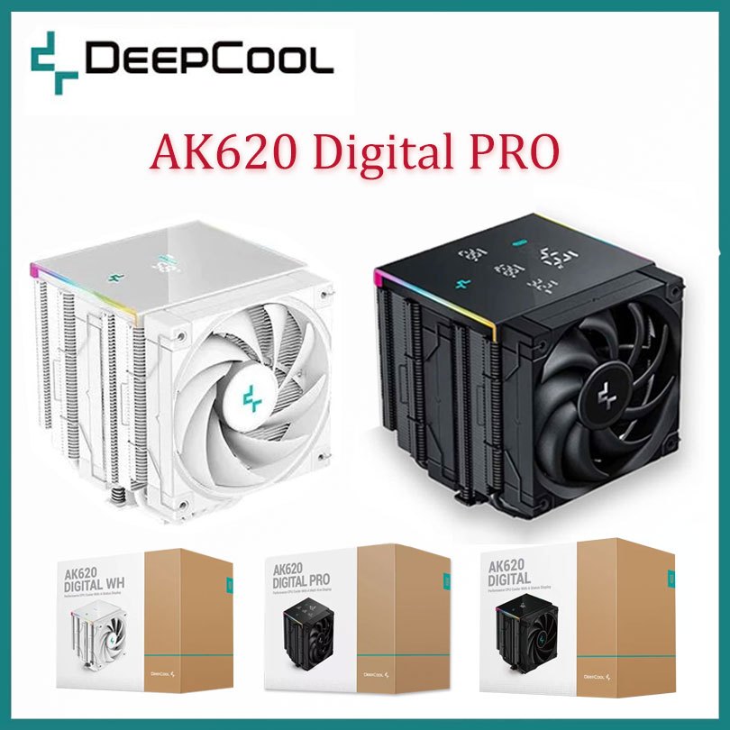 Deepcool AK620 Digital PRO White CPU Heat Sink 1700pin Nickel Plated 6 Heat Pipe Silent FDB Fan ARGB