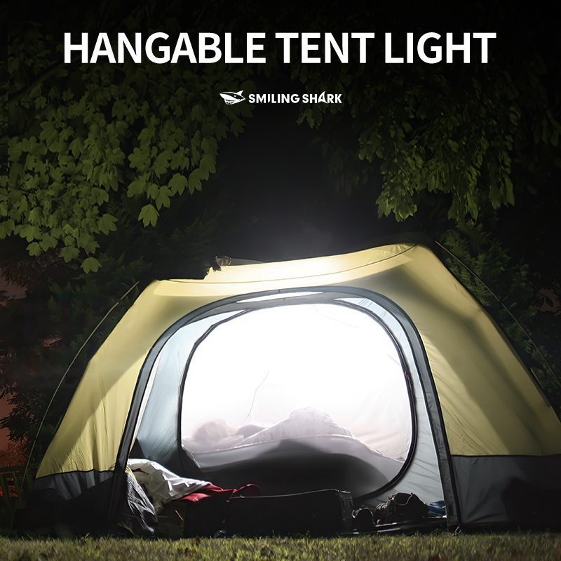 SMILING SHARK LED Camping ฟทำงาน แผ่นดินไหว ไฟฉุกเฉิน โคมไฟ 4 โหมด Type-c ชาร์จ Camp แสงแม่เหล็กสีแดงสีฟ้าความจุสูงแบตเตอรี่ Super ทนทานกันน้ํากลางแจ้ง LY8277 — صورة 3