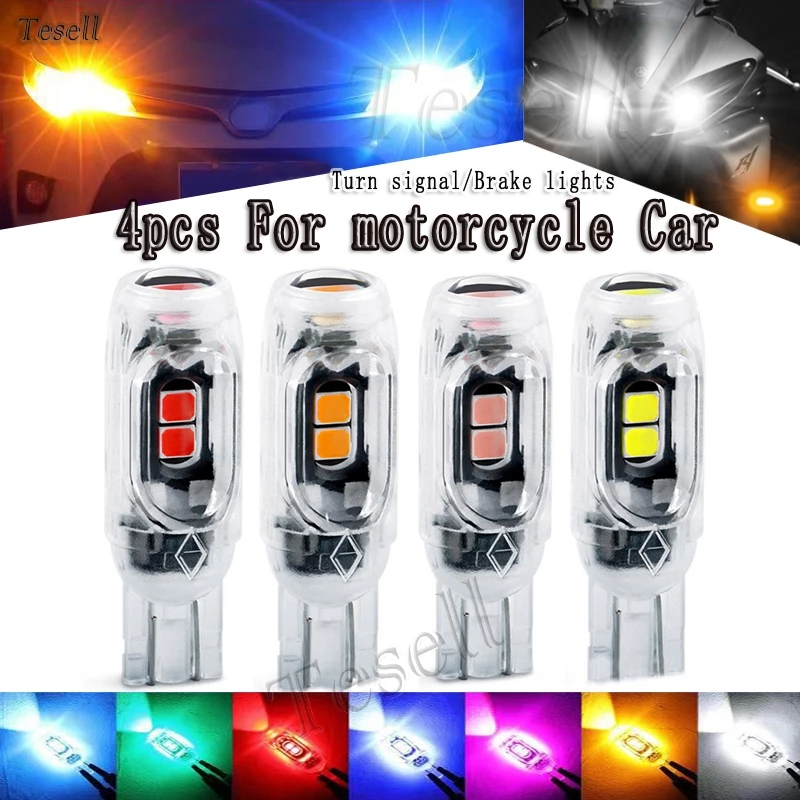 4 ชิ้นแฟลชรถ T10 หลอดไฟ Led ไฟเลี้ยว W5W 194 ตัวบ่งชี้ความกว้างพร้อมเลนส์ 2835 5SMD