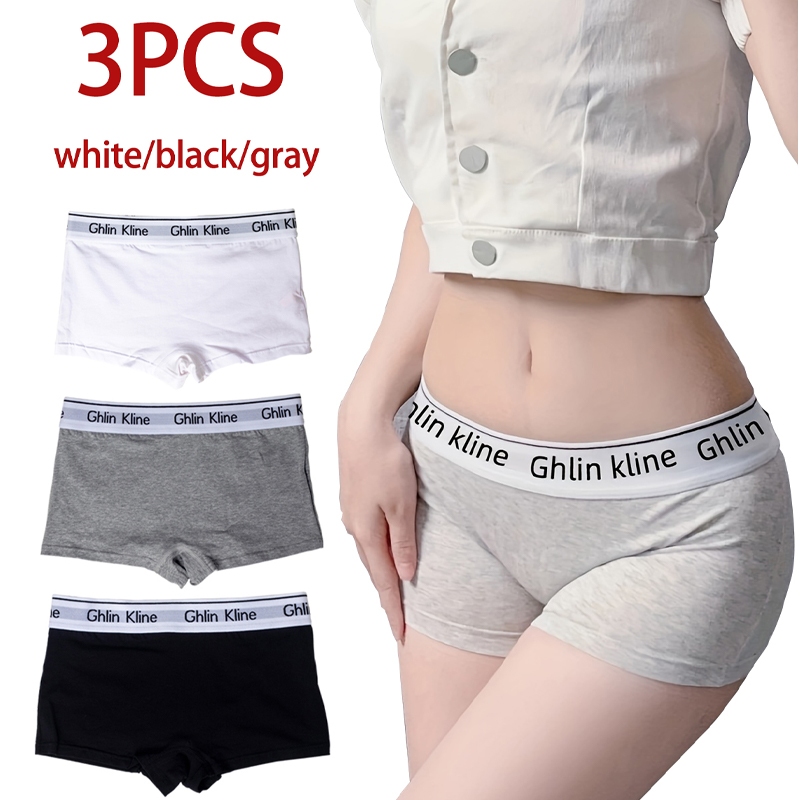 3 ชิ้น Unisex Boxer ชุดชั้นในสตรีคู่กีฬากางเกงขาสั้นผ้าฝ้าย 100% โยคะกางเกงสําหรับหญิง Panty