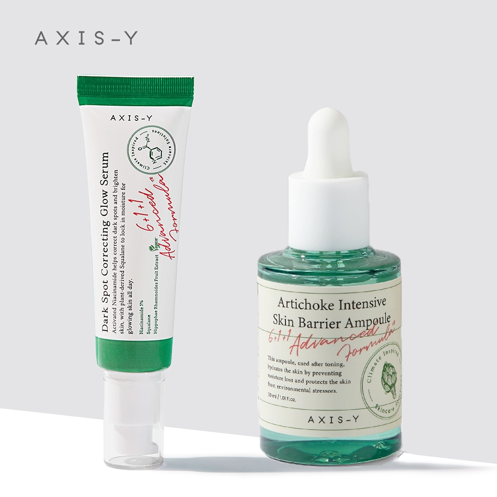AXIS-Y Artichoke Intensive Skin Barrier Ampoule 30ml อาร์ติโชค อินเทนซีฟ สกิน แบริเออร์ แอมพูล+Dark Spot Correcting Glow Serum 50ML
