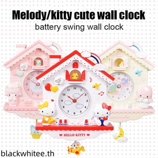 BWHTE นาฬิกาแขวนการ์ตูนสวิงนาฬิกาแขวนผนังน่ารักแกว่งห้องนอนน…