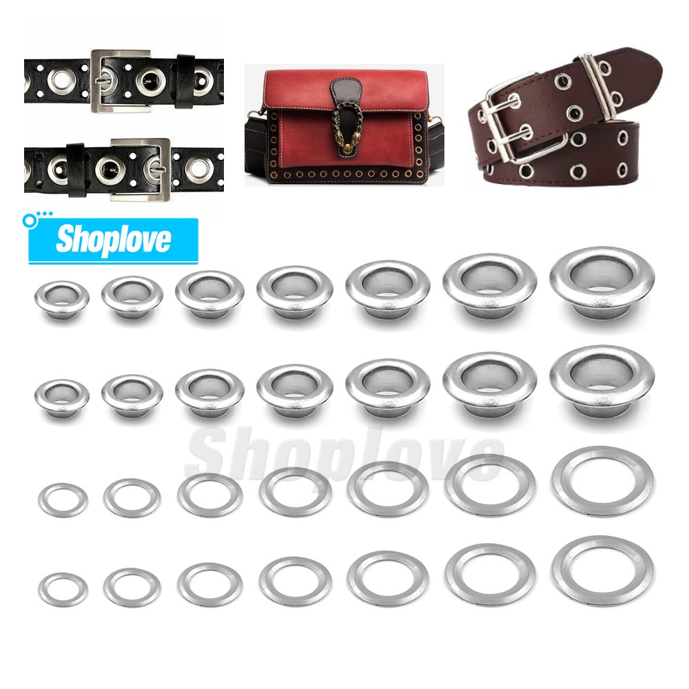100 ชิ้นโลหะตาไก่ Grommets สีเงินเครื่องซักผ้าสําหรับ Diy Leathercraft อุปกรณ์เสริมรองเท้าเข็มขัดกระเป๋าแท็กผ้า