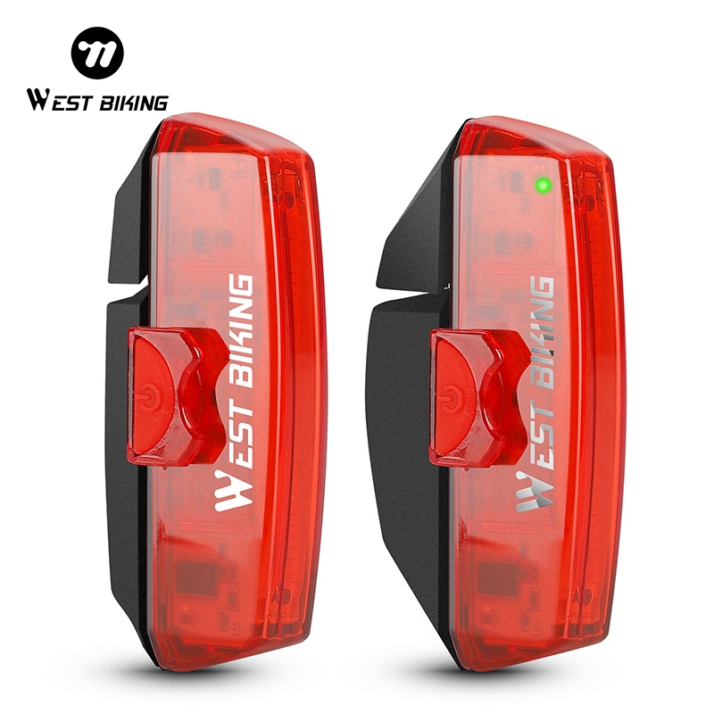 【พร้อมส่งจากกรุงเทพ】WEST BIKING เซ็นเซอร์เบรค COB ไฟท้ายจักรยาน ความปลอดภัยยามค่ำคืน มุมกว้างไฟท้าย USB ไฟท้ายแบบชาร์จไฟได้อุปกรณ์จักรยาน