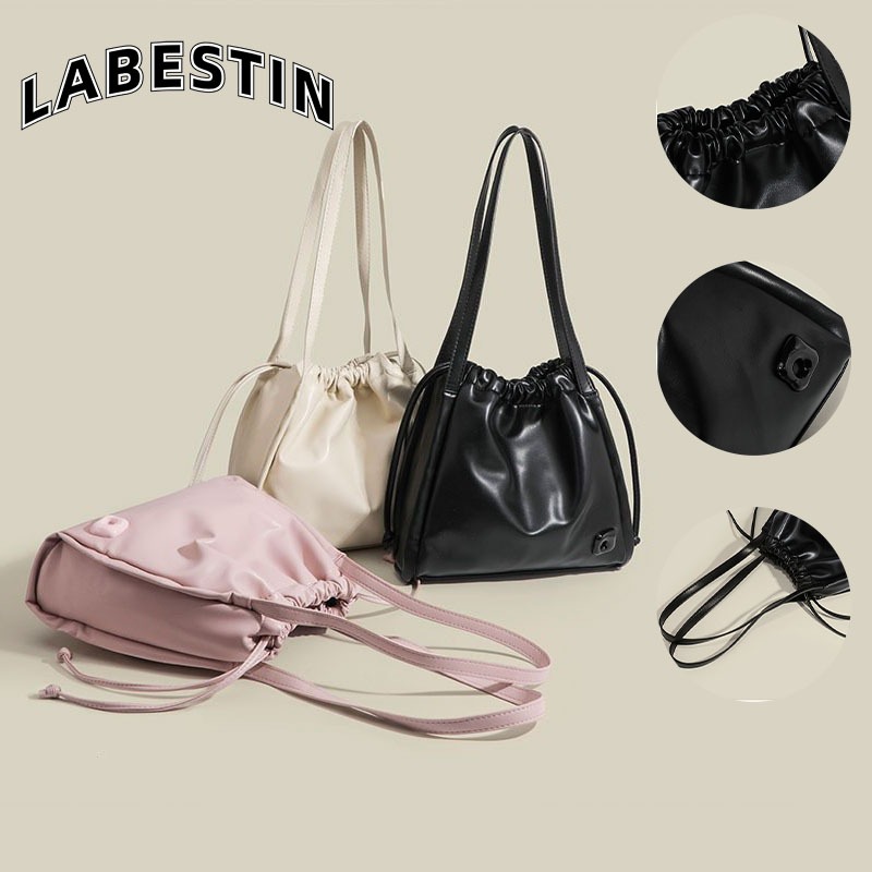 LABESTINใหม่ความจุขนาดใหญ่สีชมพูนักเรียนที่เดินทางมาพักผ่อนพร็อพกระเป๋าสะพายกระเป๋า Messenger ได้