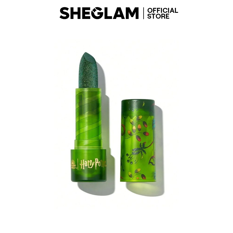 Sheglam แฮร์รี่ พอตเตอร์™ Gifted Herblogist Glitter Lipstick Moisterizing Lip Glow Lip Balm Shiny Green Lip Care ของขวัญปีใหม่