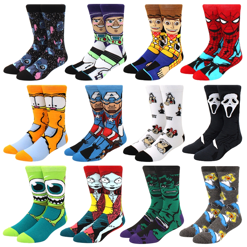 อะนิเมะถุงเท้าผู้ชายคู่คอสเพลย์ถุงเท้าบุคลิกภาพผู้หญิงตลกถุงเท้า สหภาพยุโรป 36-44