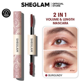 Sheglam All-In-One Volume & ความยาวมาสคาร่า 2 In 1 กันน้ํา Volumizing Dual-Ended แปรงยาว Curling หนา Lash ยกมาสคาร่าติดทนนาน Eye แต่งหน้า