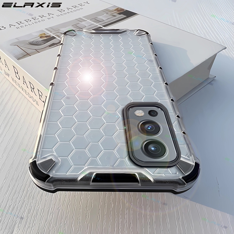 Elaxis สําหรับ OnePlus Nord 2 5G เคสโทรศัพท์หรูหรา Cooling Armor รังผึ้ง Hard อะคริลิคโปร่งแสงปกหลัง ES016
