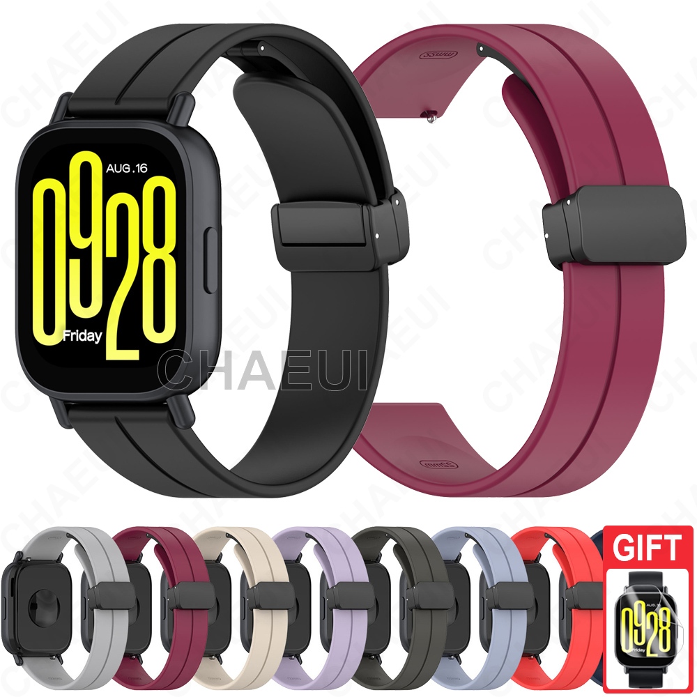 สร้อยข้อมือสายรัดซิลิโคนอุปกรณ์เสริมหัวเข็มขัดแม่เหล็กสําหรับ Redmi Watch 5 Active / Redmi Watch 5 Lite
