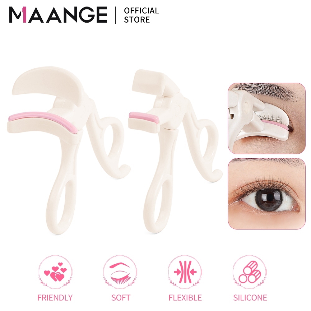 MAANGE ที่ดัดขนตาพลาสติกพร้อมแผ่นยางไม่เป็นอันตรายต่อการเฉือนดั้งเดิมสองประเภทสําหรับความต้องการที่แตกต่างกัน