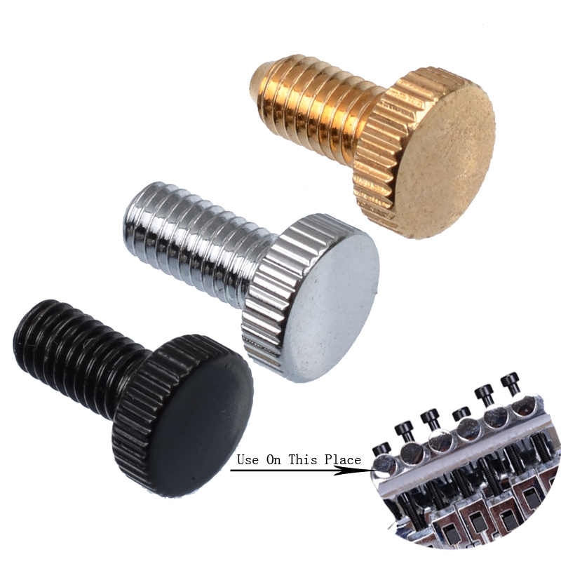 30pcs ไฟฟ้าคู่ระบบ Tremolo Bridge Fine Tuning สกรูสําหรับกีตาร์ไฟฟ้าเส้นผ่านศูนย์กลาง 5 มม.สีดําทองเงิน