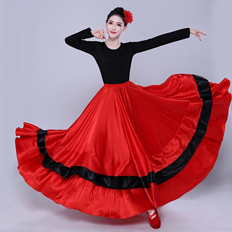 สตรีสเปน Bull Dance กระโปรง Belly Dance กระโปรง Big Swing Flamenco เครื่องแต่งกาย