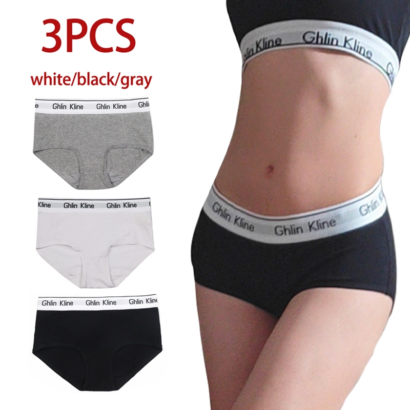 3 ชิ้นแฟชั่นผู้หญิงกางเกงบ็อกเซอร์ผ้าฝ้ายชุดชั้นในโยคะ