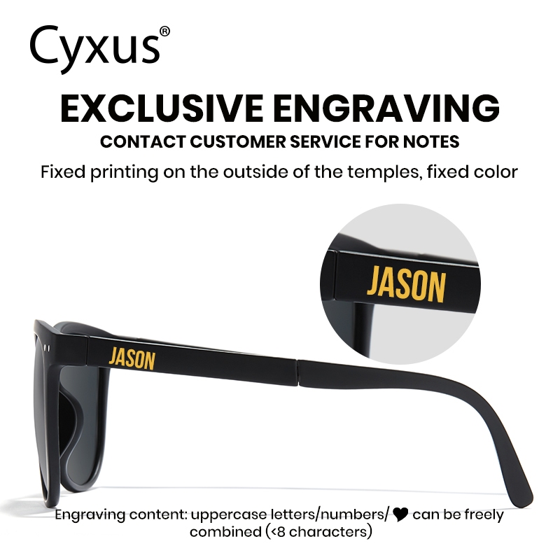 Cyxus แว่นตากันแดดรูปสี่เหลี่ยมผืนผ้าที่กําหนดเองส่วนบุคคลพิมพ์แว่นตากันแดดวันที่พิเศษสําหรับแฟนวันเ