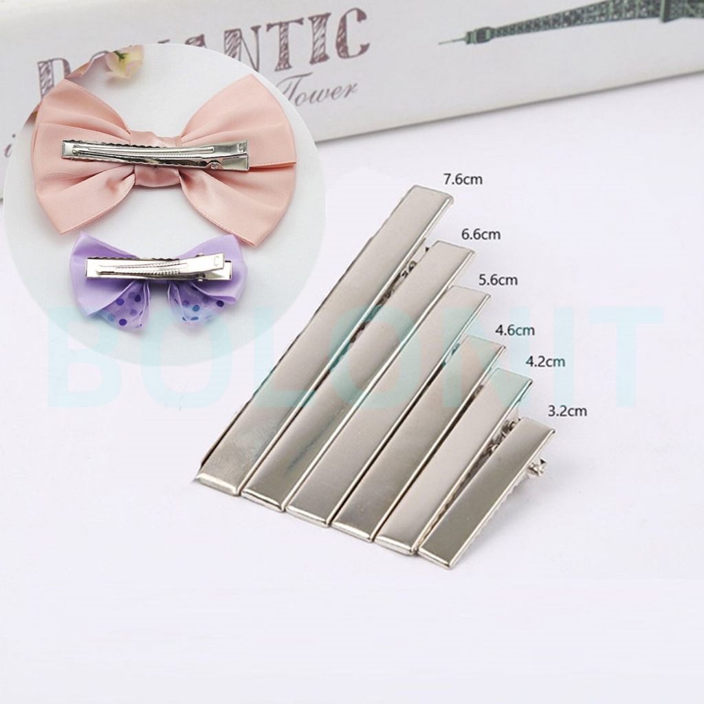 Bolonit 50 ชิ้นโลหะจระเข้คลิปผมโบว์ฟัน Barrette จระเข้ Clamp DIY คลิป TH