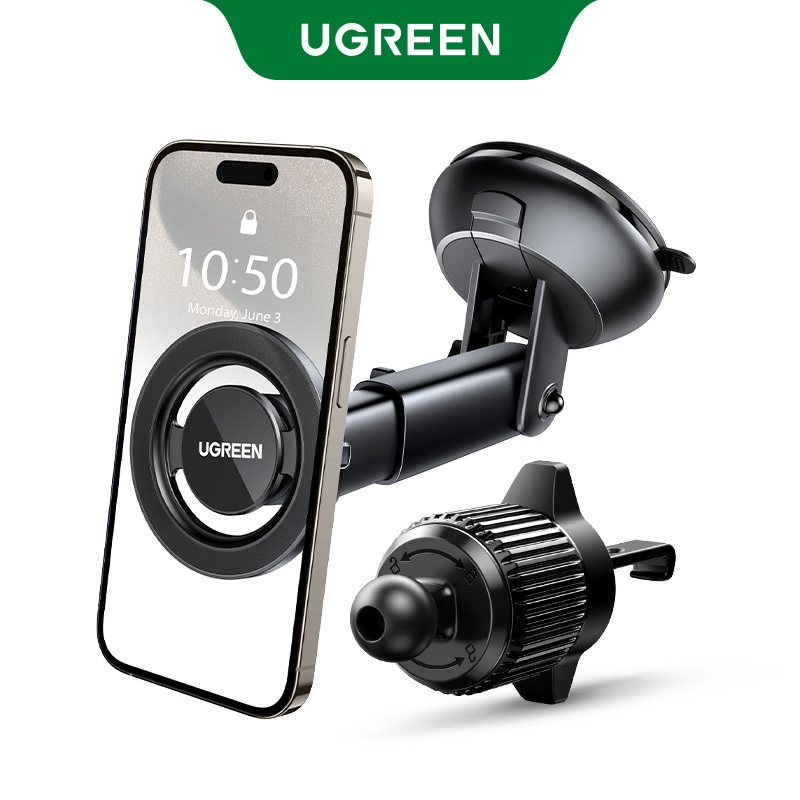 UGREEN ที่วางโทรศัพท์ในรถยนต์แบบแม่เหล็ก Air Vent Dashboard ถ้วยดูดโทรศัพท์ Universal สําหรับ iPhone