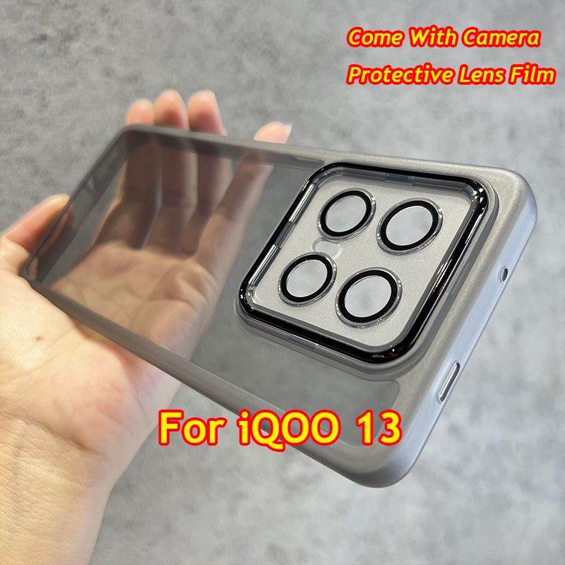 IQOO 13 5G iQOO13 iqoo13 เคสกันกระแทกแบบใสพร้อมฟิล์มกันรอยเลนส์กล้องกันกระแทกโทรศัพท์ฝาหลังปลอก