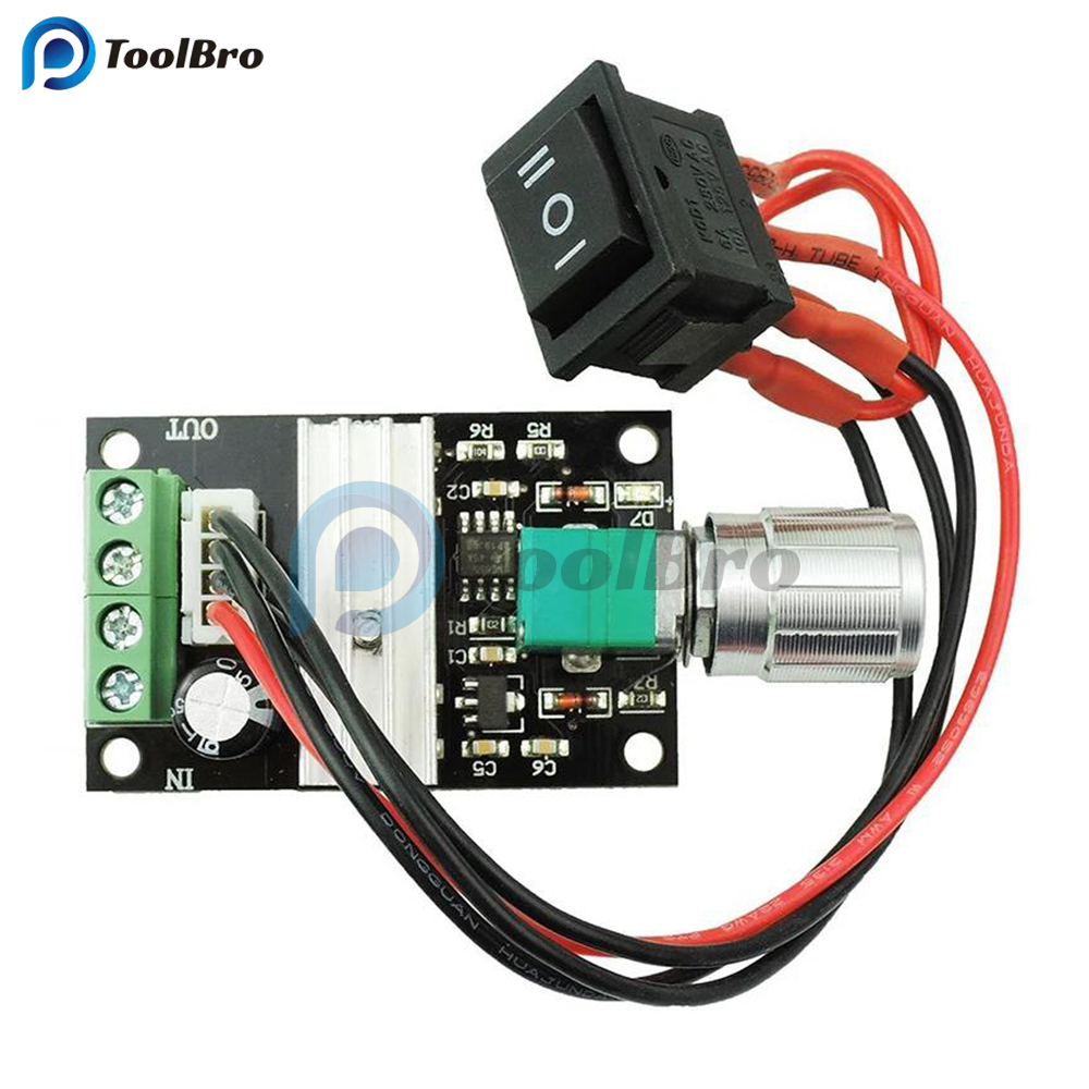 1203bb DC มอเตอร์ควบคุมความเร็ว 12V 24V 3A 80W PWM ปรับสวิตช์โพเทนชิโอมิเตอร์แบบปรับได้ 6V-28V