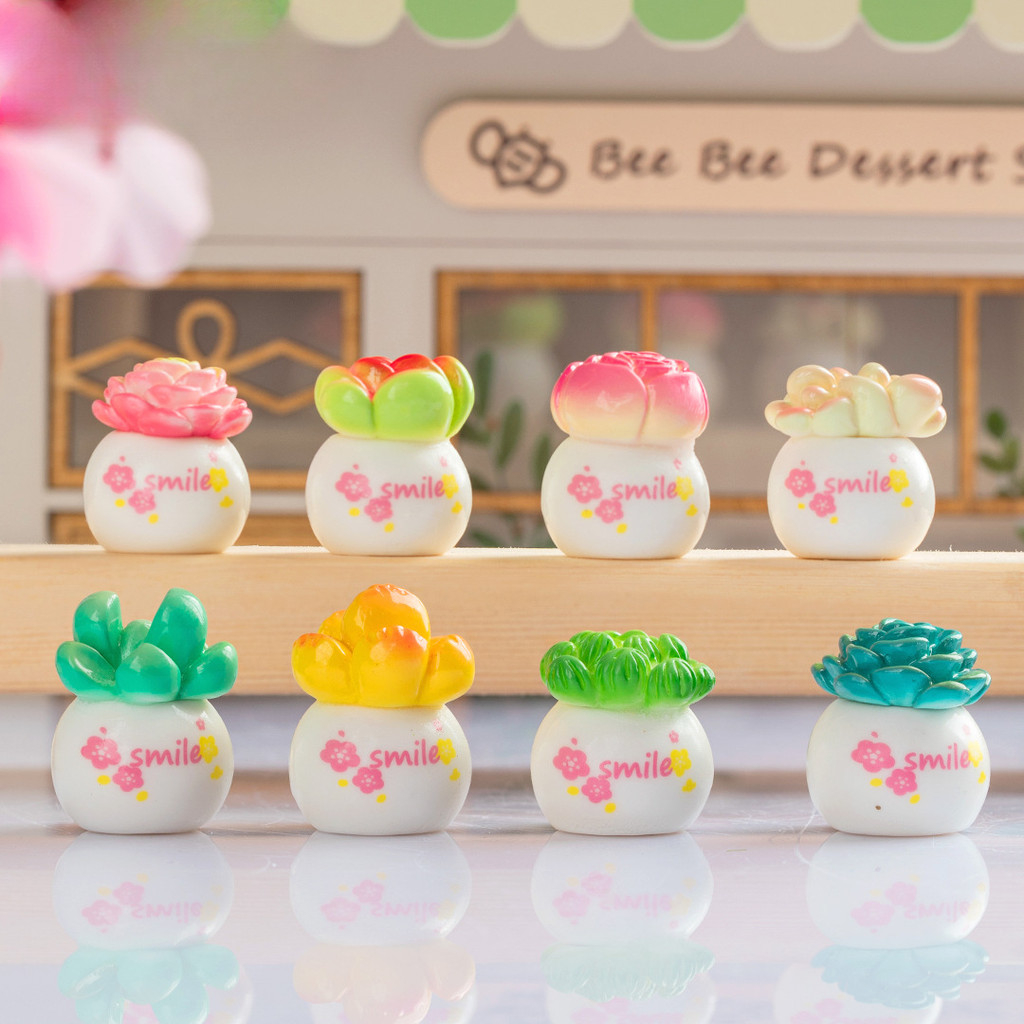 10 ชิ้นกระถางต้นไม้ไขมัน 3D เรซิ่น Charms สําหรับ DIY (8-331)
