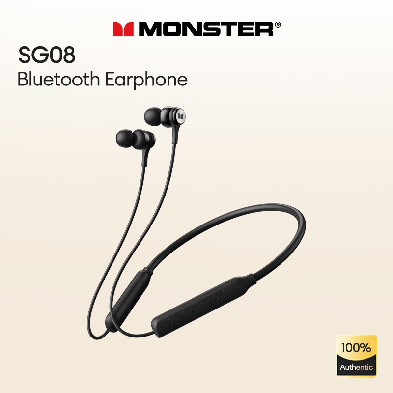 Monster Airfree SG08 หูฟังบลูทูธ Latency ต่ําอายุการใช้งานแบตเตอรี่ยาวนาน HD Call Neck Type