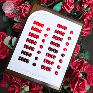 SANSU ชุดยาทาเล็บเจล 15 สี (ซีรีส์สีแดง) 11 สีเจลพื้น+2 สีเจลแคทอาย+2 สีเจลไซรัป แถมแผนภูมิสี