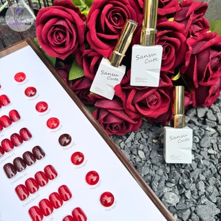 SANSU ชุดยาทาเล็บเจล 15 สี (ซีรีส์สีแดง) 11 สีเจลพื้น+2 สีเจลแคทอาย+2 สีเจลไซรัป แถมแผนภูมิสี