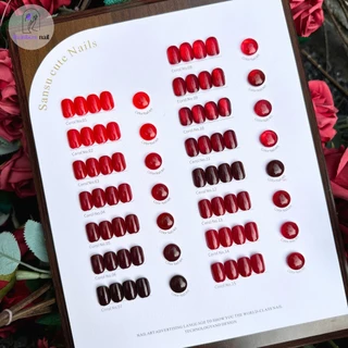 SANSU ชุดยาทาเล็บเจล 15 สี (ซีรีส์สีแดง) 11 สีเจลพื้น+2 สีเจลแคทอาย+2 สีเจลไซรัป แถมแผนภูมิสี