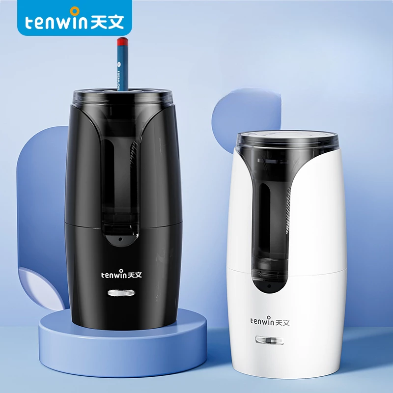 Tenwin เครื่องเหลาดินสอไฟฟ้า กบเหลาดินสอ อัตโนมัติ ไฟฟ้า ใช้พลังงานถ่าน เครื่องเหลาอัตโนมัติ