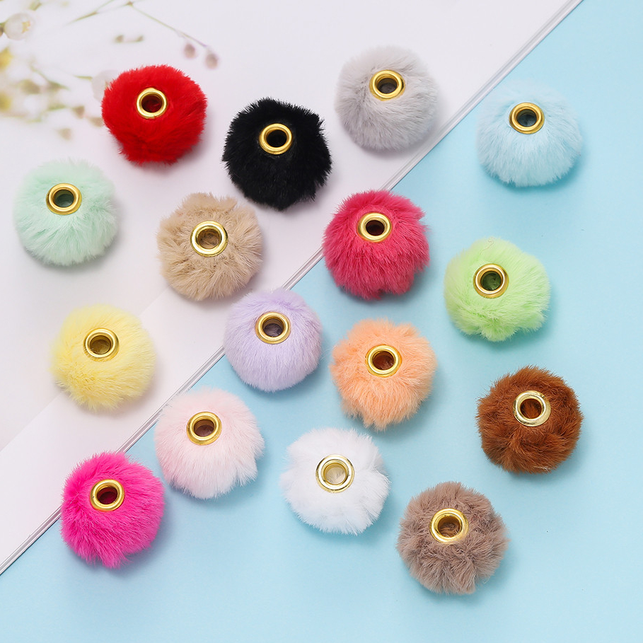 ลูกปัดขนสัตว์ DIY 10ชิ้น ตุ๊กตาขนาดใหญ่ สำหรับพวงกุญแจโทรศัพท์ อุปกรณ์เสริมแฟชั่นสไตล์ฤดูหนาว