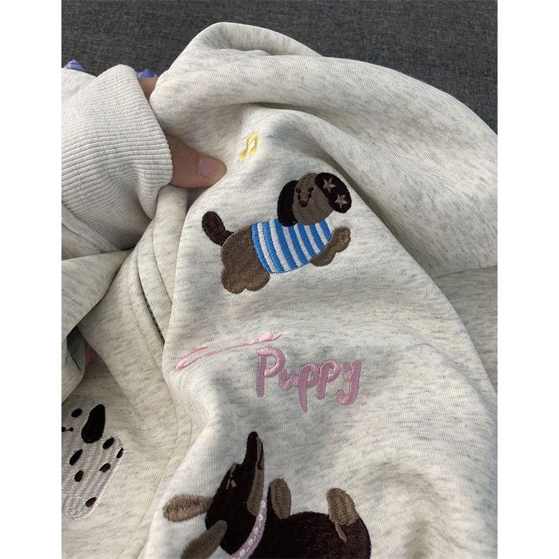 【BANKO】เวอร์ชั่นเกาหลีฤดูใบไม้ร่วงผู้หญิงหลวมปักลายสก๊อตคลุมด้วยผ้าแขนยาว Swe - รูปที่ 2