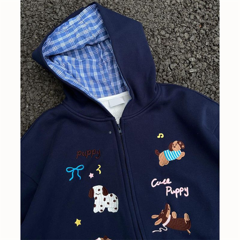 【BANKO】เวอร์ชั่นเกาหลีฤดูใบไม้ร่วงผู้หญิงหลวมปักลายสก๊อตคลุมด้วยผ้าแขนยาว Swe - รูปที่ 3