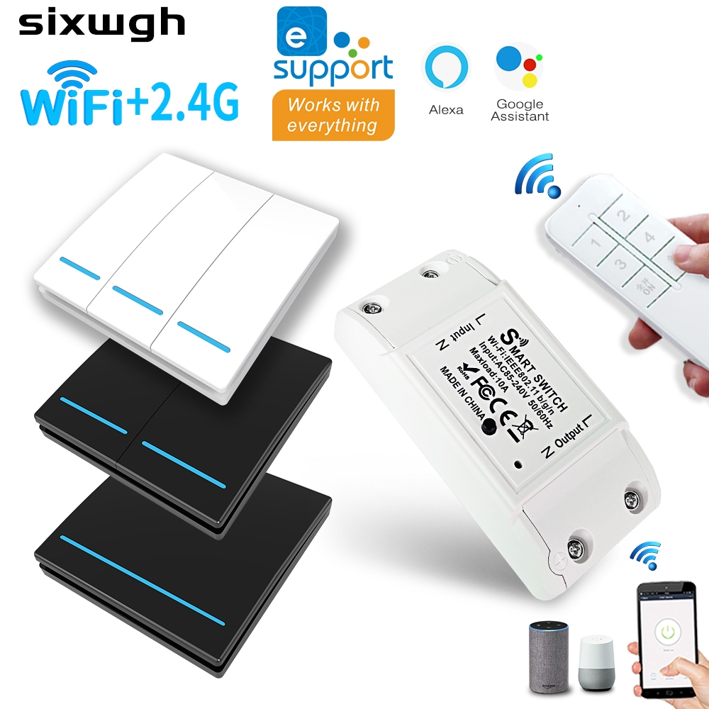 Wifi สมาร์ทสวิทช์สวิทช์ไร้สาย DIY รีโมทคอนโทรลสวิทช์สนับสนุน eWeLink APP สนับสนุน Amazon Alexa Google Home ควบคุมเสียง
