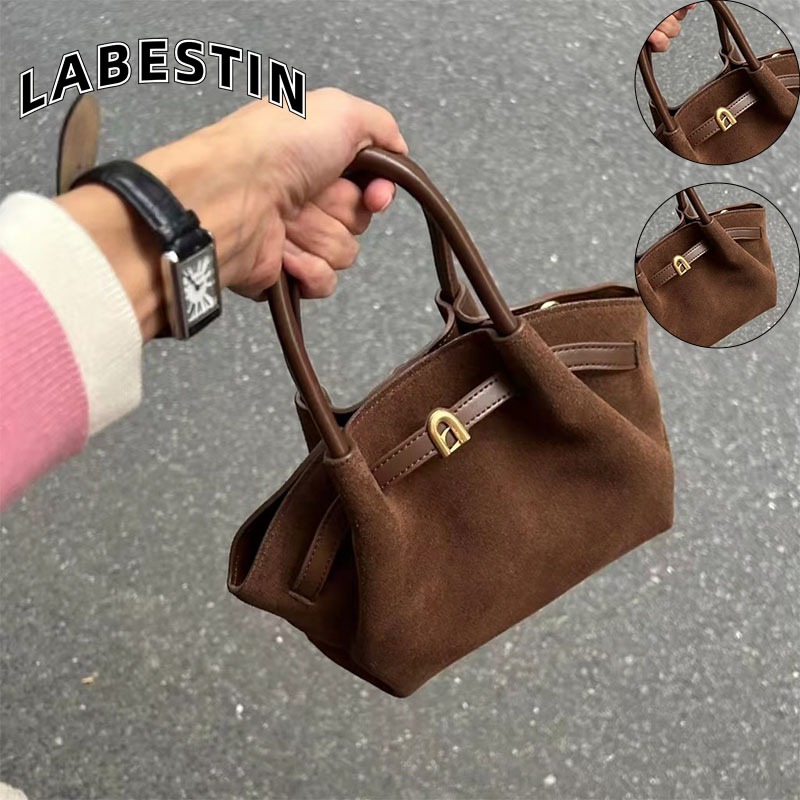 LABESTINใหม่วินเทจที่เรียบง่ายน้ำค้างแข็งความจุขนาดใหญ่ไหล่เดียวถือกระเป๋าใต้วงแขน