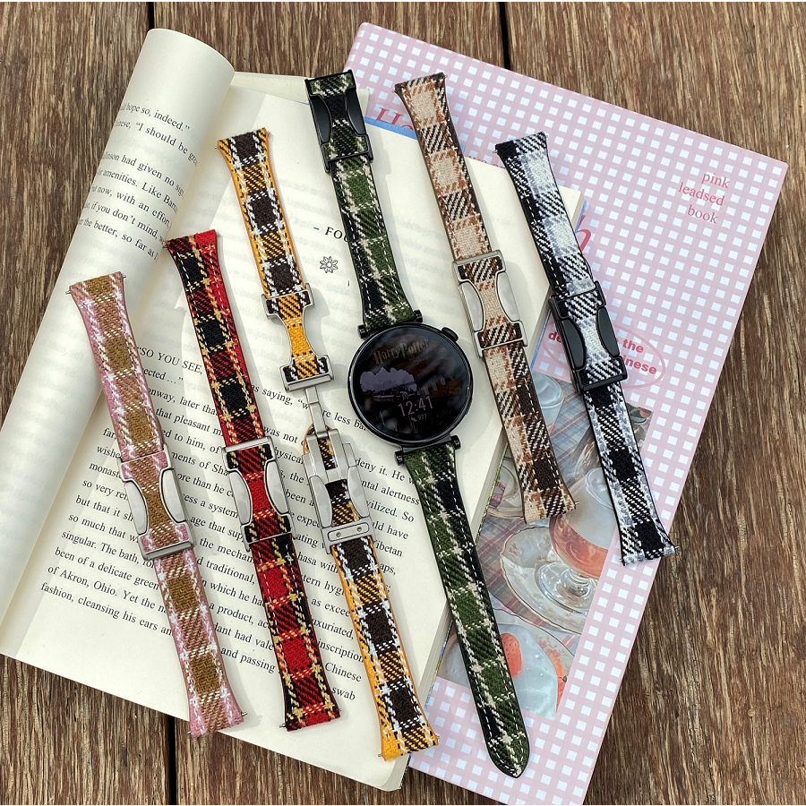 Slim Magnetic Buckle Wolen Watch Strap Compatible For Huawei watch GT 5 สาย Huawei watch GT5 Pro Str