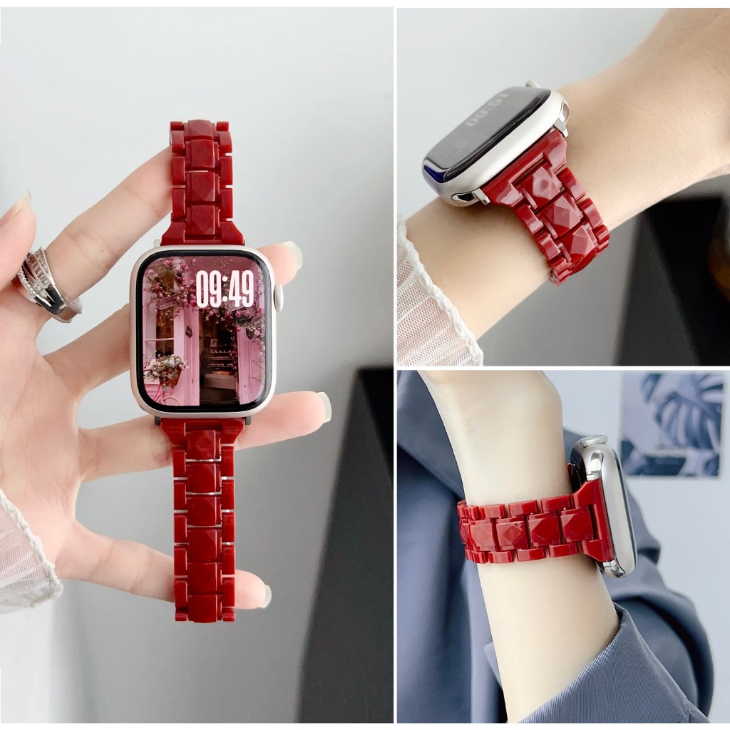 Candy Slim สายนาฬิกาพลาสติกสําหรับ i สายนาฬิกา Series10 , Series9 Series8 7 6 5 4 3 2 1,SE, SE2, Ultra 2 สายรัดข้อมือขนาด 46 มม.49 มม.41 มม.45 มม.40 มม.44 มม.38 มม.42 มม.สายนาฬิกา iWatch