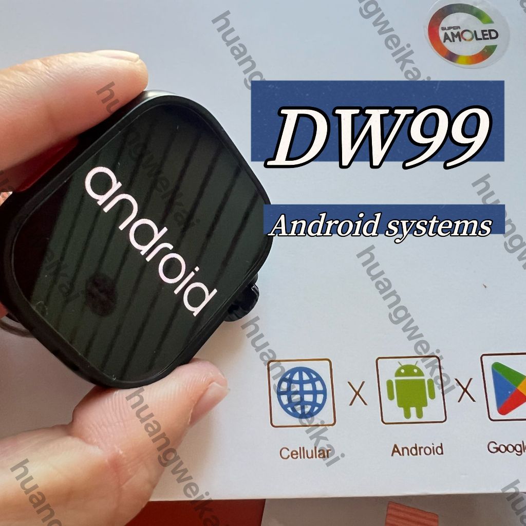2025 AMOLED 4G simcard DW99 ultra2 wifi smart watch กล้องหมุนดาวน์โหลดแอพบน Google Store Android ult