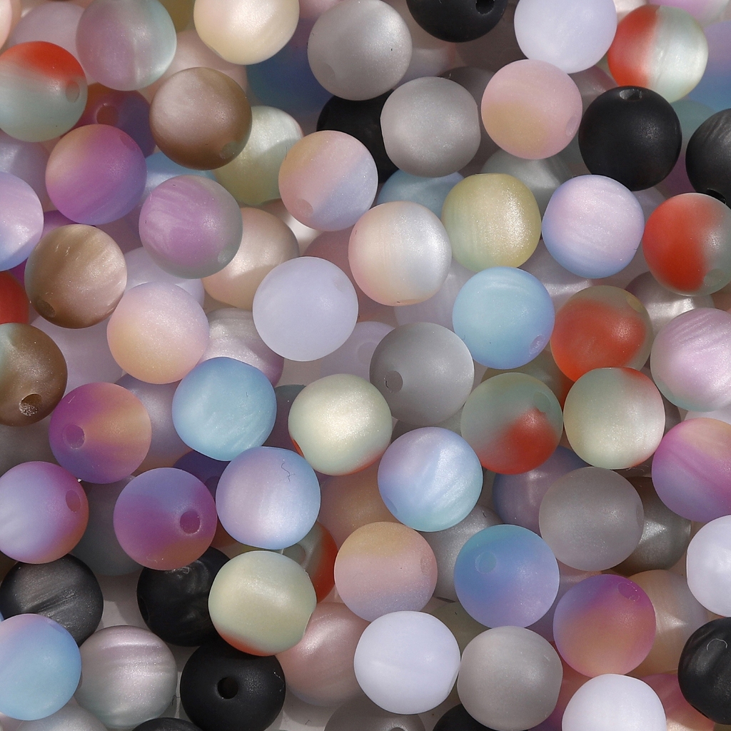 [8/10 มม.] Matte Symphony Bead Matte Resin Round Bead Bracelet Necklace Accessories Bead DIY Handmade