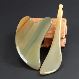[COD] Ox Horn เครื่องมือกัวซาบนใบหน้า เครื่องนวดยกจมูกตา Meridian แผ่นขูดใบหน้า Acupoint Pressing Stick ใบหน้ารูปหัวใจพิเศษ Face Body Acupoint นวดเครื่องมือ