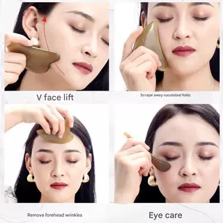 [COD] Ox Horn เครื่องมือกัวซาบนใบหน้า เครื่องนวดยกจมูกตา Meridian แผ่นขูดใบหน้า Acupoint Pressing Stick ใบหน้ารูปหัวใจพิเศษ Face Body Acupoint นวดเครื่องมือ