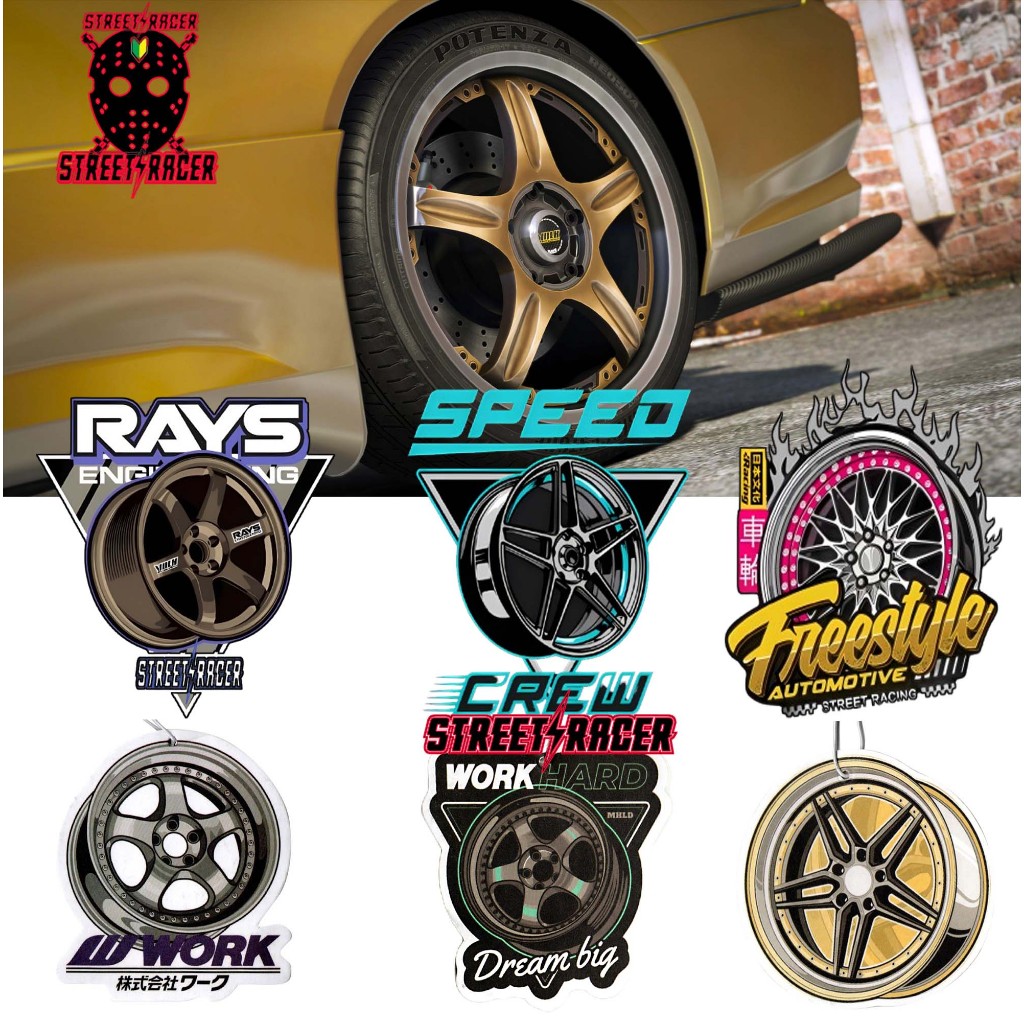 เจดีเอ็ม รถอากาศสดชื่นน้ําหอมดุมล้อตกแต่งกระจกมองหลังจี้แขวนกระดาษแข็ง ออร์นาเมน อุปกรณ์รถยนต์