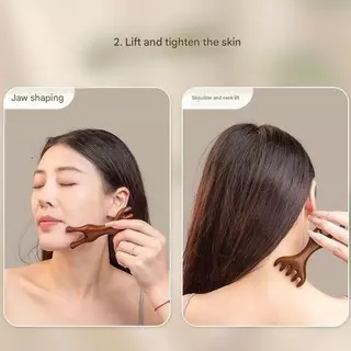 ไม้นวดหนังศีรษะหัวนวดจมูกตาไม้จันทน์หวีฟันกว้าง Gua Sha หวีสําหรับคอขาหนังศีรษะหัวนวด Anti-static ส่งเสริมการไหลเวียนโลหิต Body Care Tool