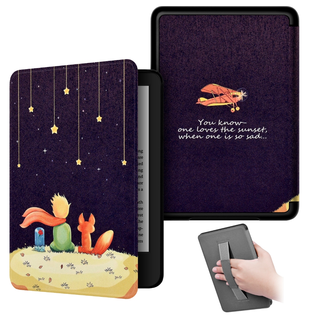 เคสหนัง PU แบบฝาพับแม่เหล็ก น้ําหนักเบา พร้อมสายคล้องมือ สําหรับ Kindle Paperwhite 11 12th