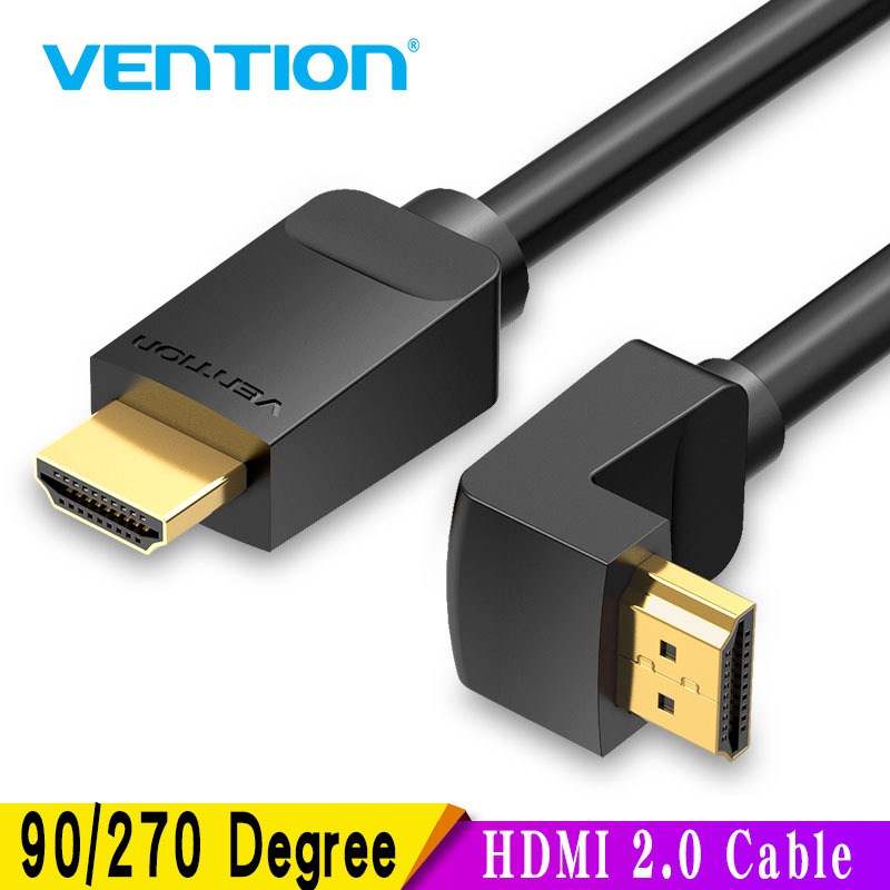Vention สาย HDMI 4K สาย HDMI 2.0 HDMI 90/270 องศาอะแดปเตอร์มุมสําหรับ Apple TV PS4 Splitter Video Au