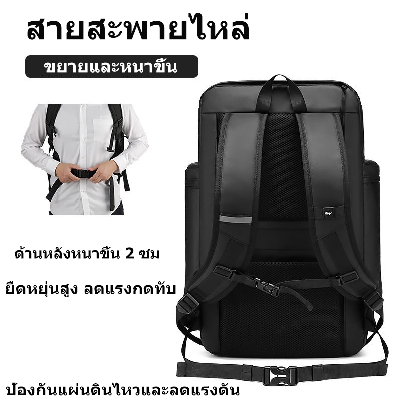 กระเป๋าเป้สะพายหลังขนาดใหญ่สำหรับเดินทางสำหรับผู้หญิงและผู้ชาย กระเป๋าเป้สะพายหลังแบบถือขึ้นเครื่อง กระเป๋าเป้สะพายหลังสำหรับเดินป่า กระเป๋าเป้สะพายหลังกันน้ำสำหรับเล่นกีฬากลางแจ้ง กระเป๋าเป้สะพายหลังแบบลำลอง สิ่งจำเป็นสำหรับการเดินทาง